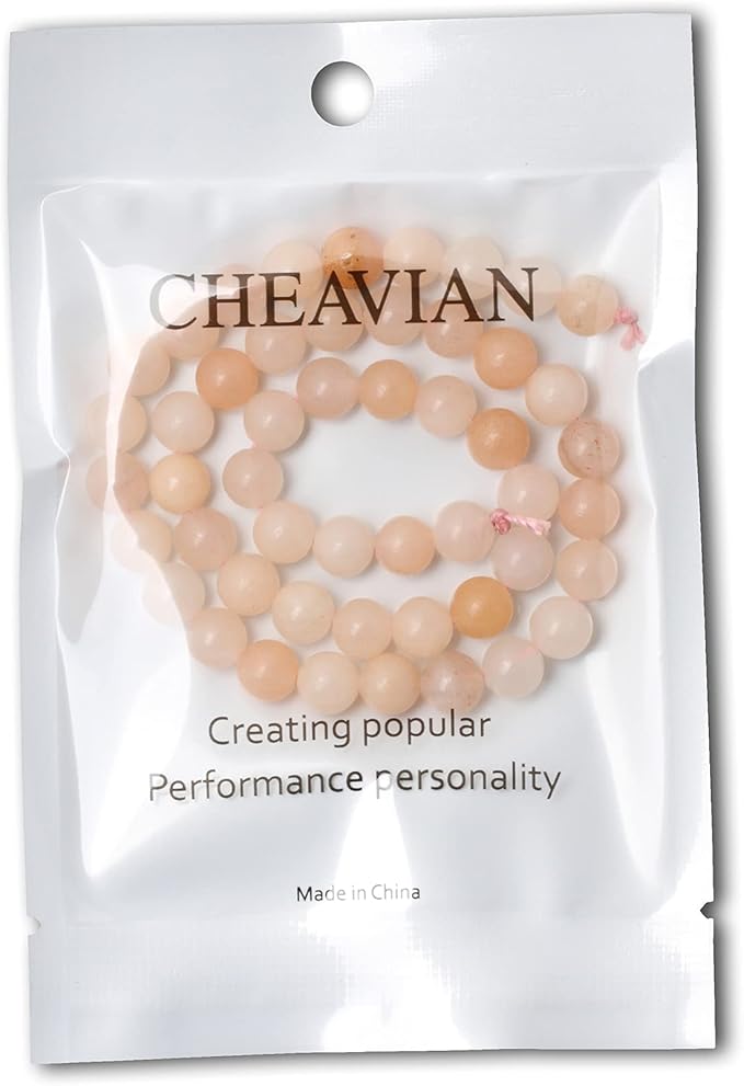 cheavian 45pcs 8mm natural pink aventurine gemstone round loose beads stone beads for jewelry making diy findings 1 strand 15"