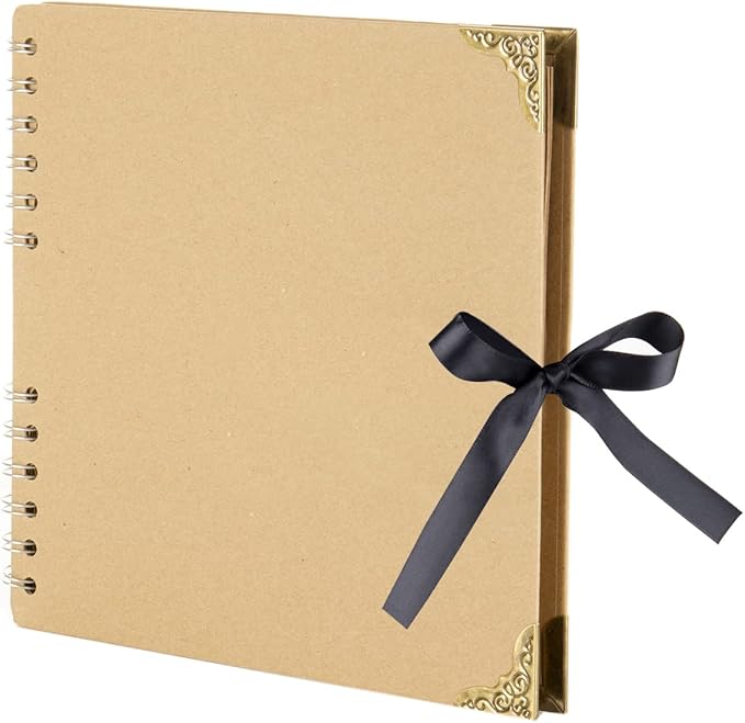 Scrapbook (8 x 8 inch) Scrapbook Album 60 Pages Ideal for Your DIY Scrapbooking Albums Wedding and Anniversary Family Photo Album (brown)