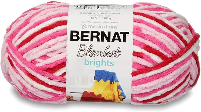 Bernat Blanket Bright Yarn, Raspberry Ribbon Varg