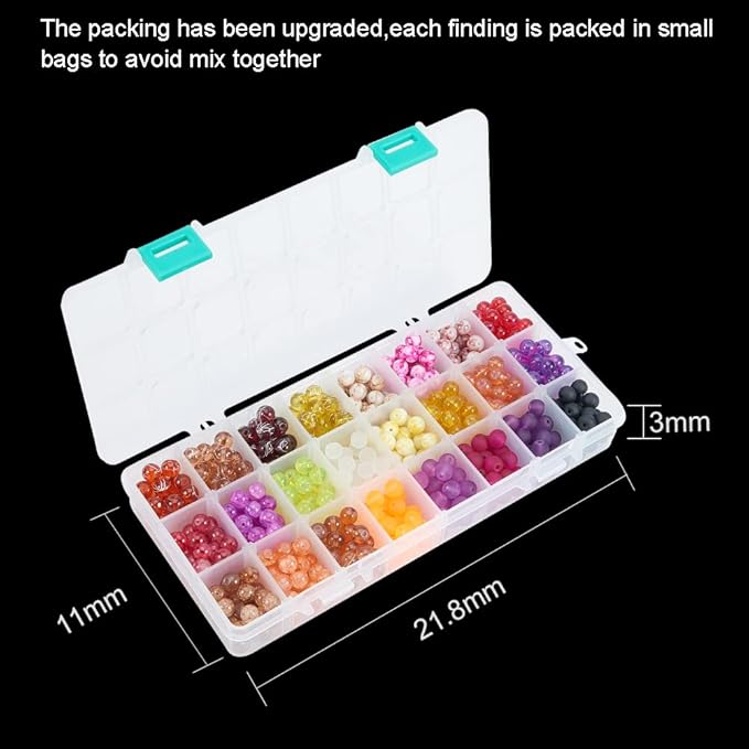 PH PandaHall 720pcs 8mm Glass Beads 24 Style Orange Crystal Bracelet Beads Loose Bead Spacers for Friendship Bracelet Earring Jewelry Making Fall Christmas Tree Ornament Halloween Decoration