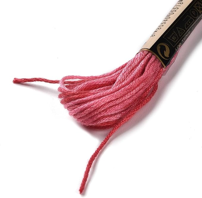 FASHEWELRY 10 Skeins Embroidery Floss Friendship Bracelet String Threads 6-Ply 0.5mm Cerise Red Cross Stitch Embroidery Thread for Sewing Bracelet Making Stitching Crafts