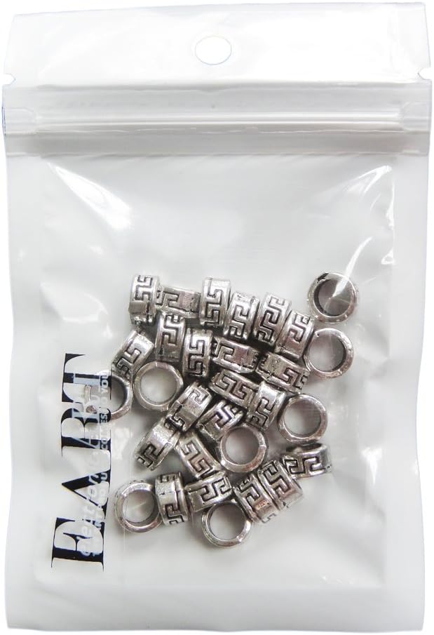RUBYCA 50pcs Tibetan Silver Tone Spacer Beads Fit European Charms Bracelet Ring Maze Ornament