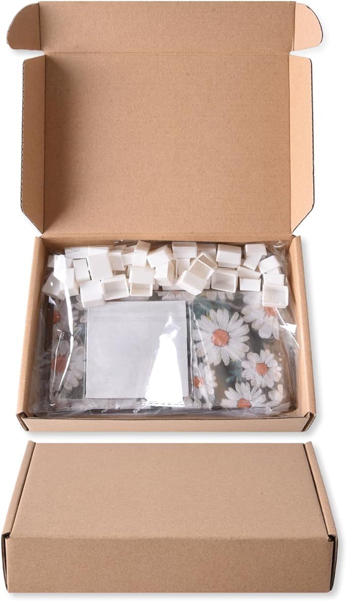 40Pcs Empty Half Pans with Magnetic Stripe Watercolor Paint Travel Tin Palette Case, Artist Paints Half Pan Kits for DIY Watercolor Oils or Acrylics Painting Art Drawing Daisy