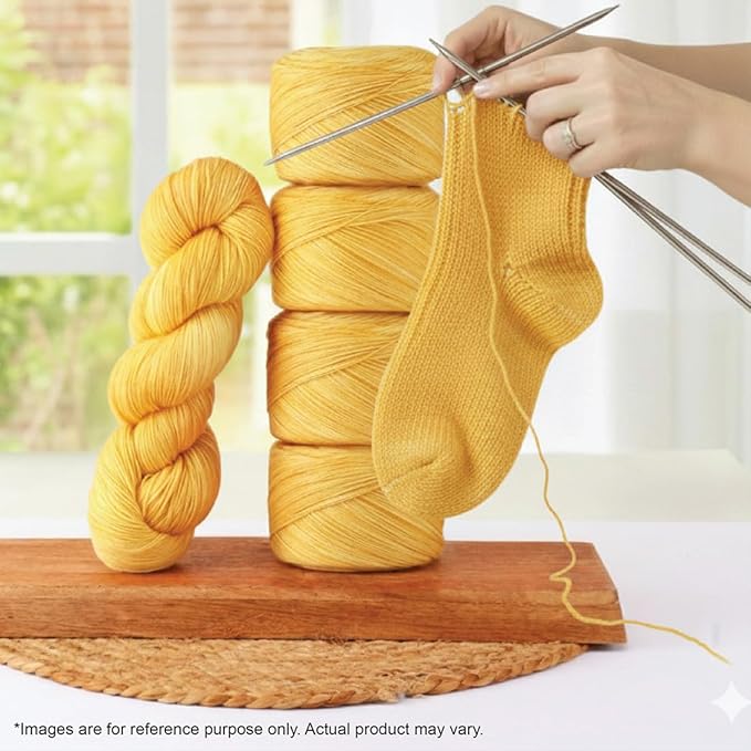 KnitPro Symfonie Fingering Weight Hand Dyed Semi-Solid Yarn Skein | Extra Fine Merino Wool & Polyamide Blend for Knitting & Crocheting, Oeko-TEX Certified 400m, 100g | Terra Sunshine