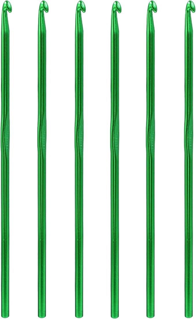 Auvotuis 6Pcs 4mm US Size G (Size 6) Aluminum Crochet Hook Knitting Needles for DIY Craft Yarn, Green