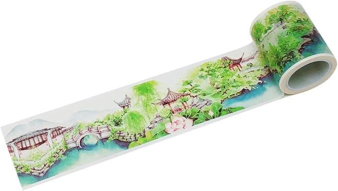 Wrapables Decorative Festive Wide Washi Masking Tape, 43mm x 5m, Chinese Paladin