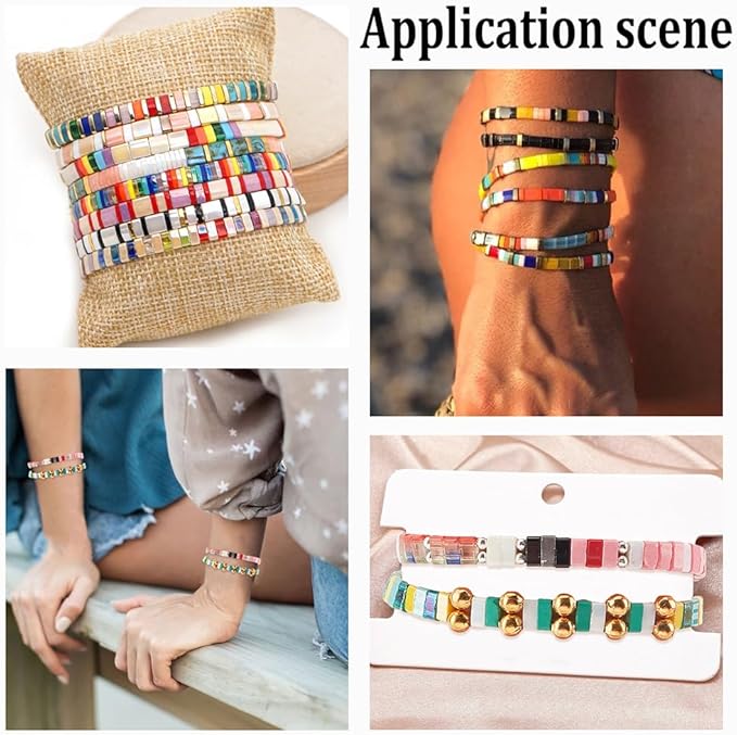 NBEADS About 450 Pcs Half Cut 2-Hole Glass Spacer Seed Beads, 4.5-5x2mm Rectangle Mini Japanese Glass Beads for Bracelet Necklace Earring Jewelry Making - 15 Colors