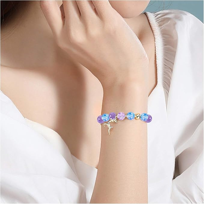 PH PandaHall 720pcs 8mm Purple Glass Beads 24 Color Round Bracelet Beads Loose Crystal Bead Craft Bead Bulk for Summer Friendship Bracelet Necklace Earring Jewelry Making DIY Craft Party Ornament