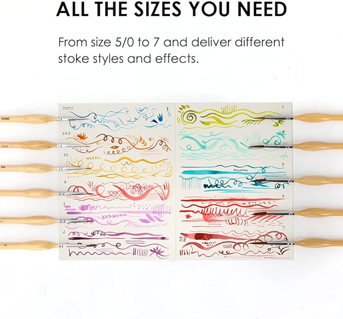 Grabie Paint Brush Set, 11 Pcs Miniature Brushes for Fine Detailing & Art Painting - Acrylic, Watercolor, Oil, Models and Gouache