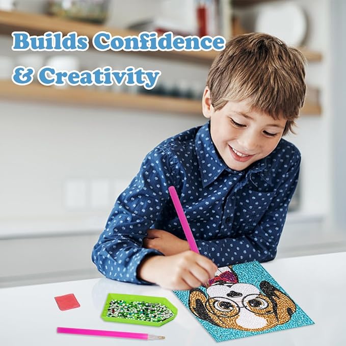 Labeol Diamond Art Kits for Kids Crafts for Girls Ages 6-8-10-12 Easy to DIY Creative Diamond Art Sticker Craft by Numbers Kits for Kids and Adult Beginners (Precious)