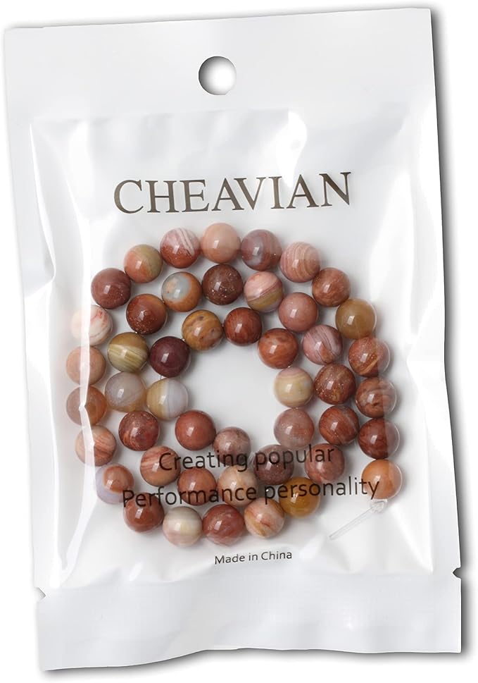 cheavian 45pcs 8mm natural petrified wood jade round loose beads for jewelry making diy bracelet necklace materials 1 strand 15"