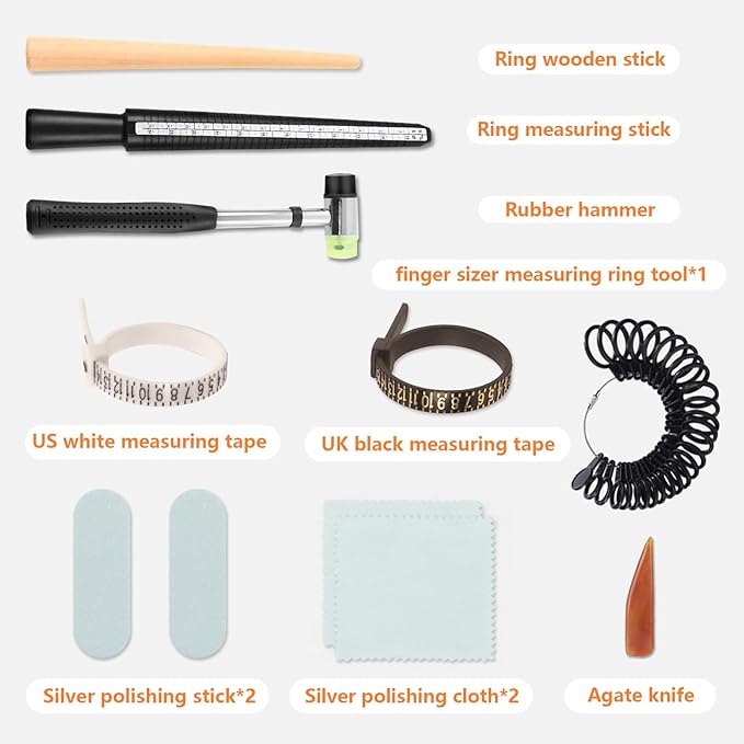 Ring Bender Tool for Spoon Rings Heavy Duty, Ring Making Kit with Nylon Molds, Multi-Functional Ring Bending Tools with Ring Sizer Measuring Tool