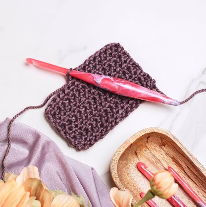Furls Crochet Hook, Limited Edition Hibiscus Streamline Resin, Ergonomic Handle Crochet Hooks 7" (Hibiscus, K - 6.50MM)