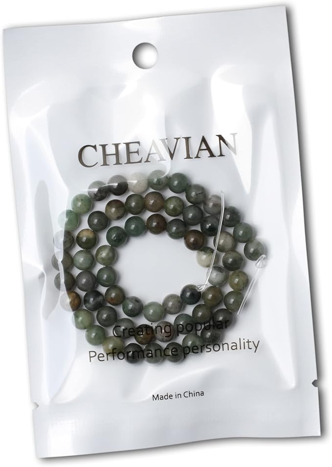 cheavian 60pcs 6mm natural sinkiang jade gemstone round loose beads for jewelry making 1 strand 15 inches