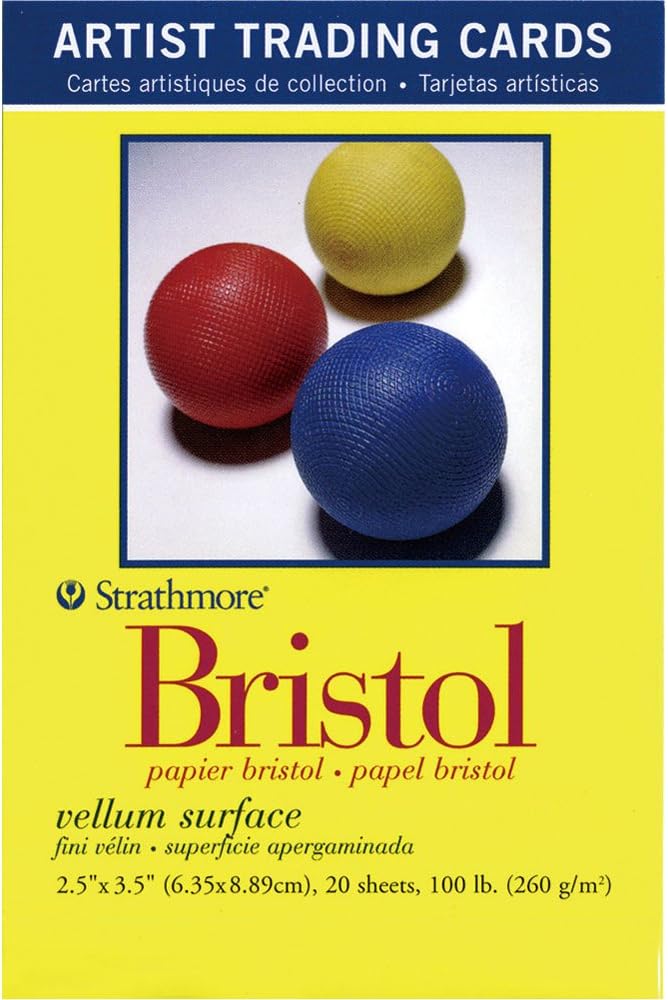 Strathmore Artist Trading Cards Vellum Bristol Paper, 2.5x3.5 inches, 20 Cards (100lb/270g) - Artist Paper for Adults and Students
