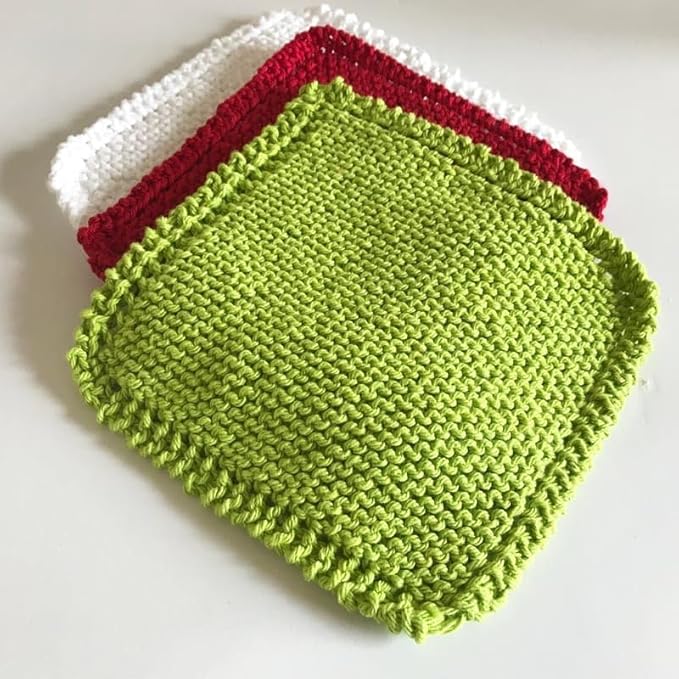 kaaper beginner knitting kit for adults - create 4 dishcloths & 4 coasters, all-in-one knitting for beginners kit with cotton yarn, bamboo needles & 8 patterns, handmade gift for diy craft lovers