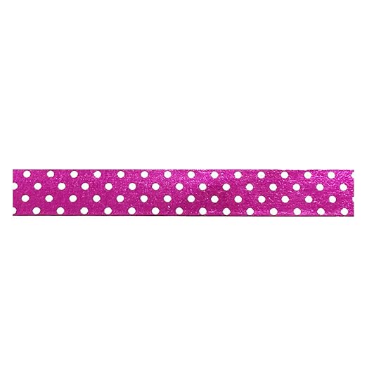 Wrapables Colorful Washi Masking Tape, Metallic Small Fuchsia Dots