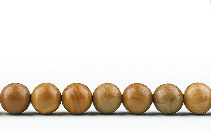 Natural Stone Beads Gemstone Beads for Jewelry Making - 10mm Wood Grain Stone Beads for Bracelets, Semi Precious Round Japser Beads(34-37pcs, 10mm, Wood Grain Stone)