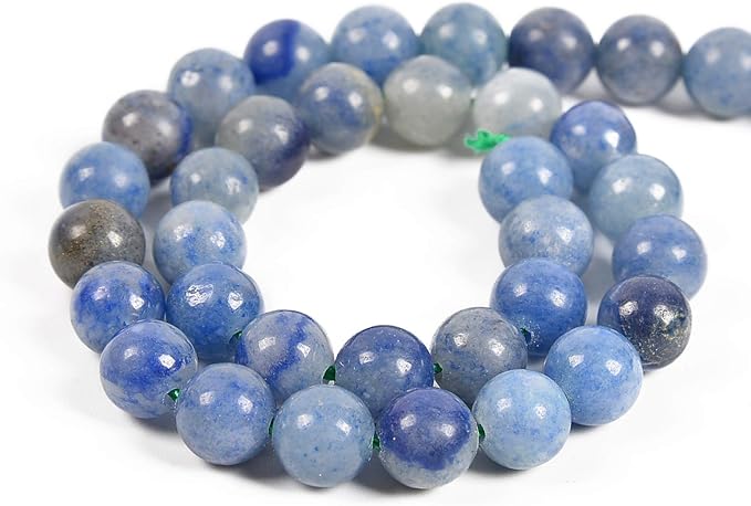 60pcs 6mm Natural Blue Aventurine Gemstone Round Spacer Loose Stone Beads for Jewelry Making 15.5" 1 Strand (Blue Aventurine, 6mm 60Beads)