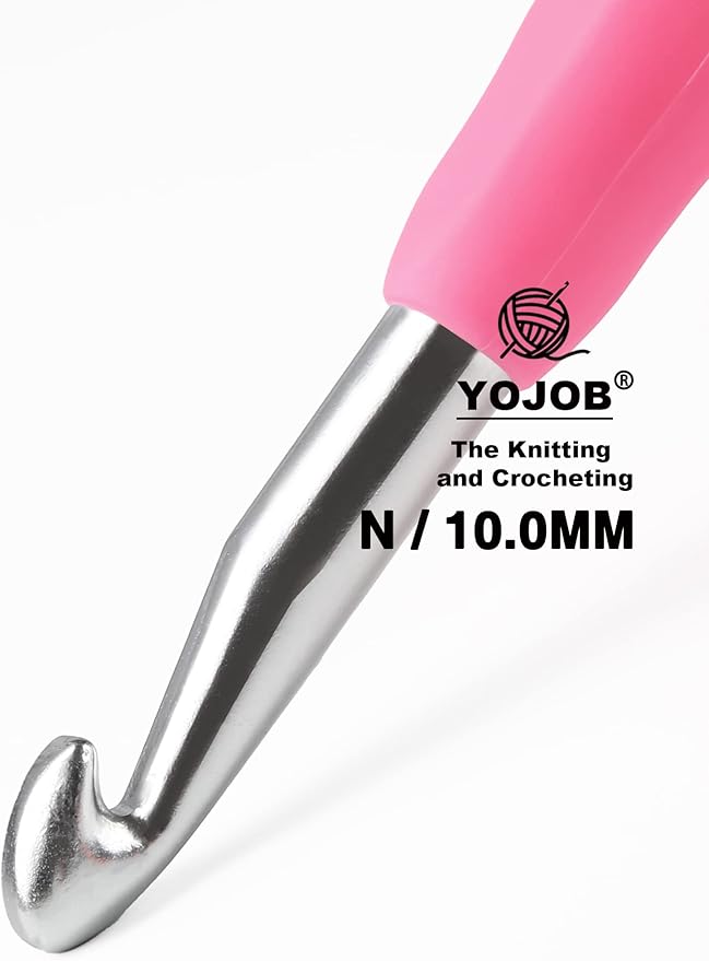 YOJOB 2Pack Size M / 9mm, N / 10mm Crochet Hooks, Super Smooth & Ergonomic for Beginner and Advanced (9.0mm, 10.0mm)