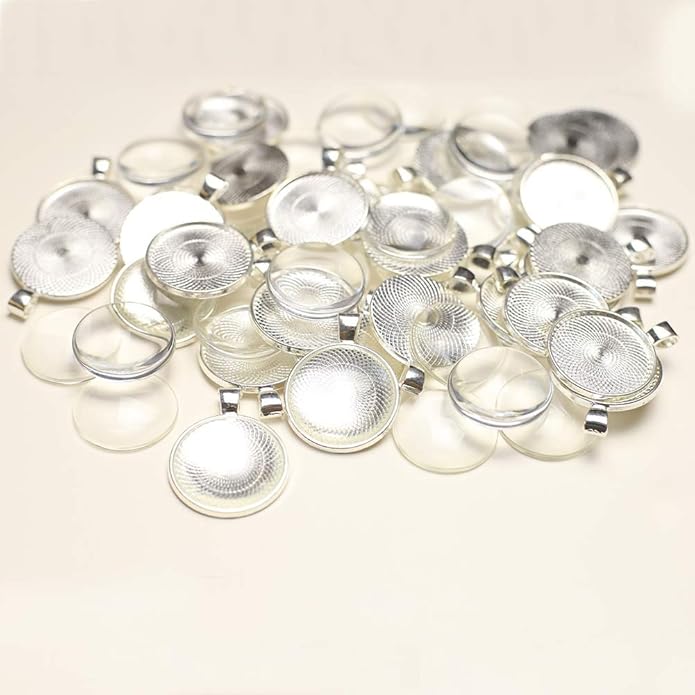 DAHI Bezel Pendant Trays for Jewelry Making DIY Round Pendant Tray Charm Bezel Blanks Setting Cabochon Blank Base for DIY Jewelry Findings Making,Crafting Photo,Necklace,Pendant Making Visit the Oubaka Store