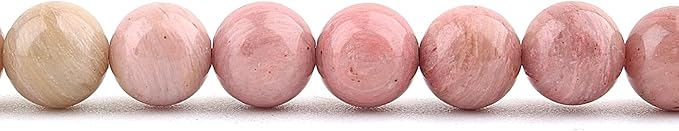 Natural Stone Beads for Jewelry Making - 10mm Gemstone Round Beads for Bracelets(35-37pcs, 10mm, Rhodonite)
