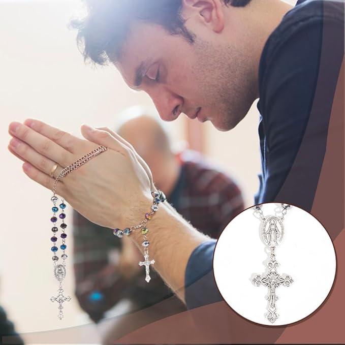 PH PandaHall Rosary Jewelry Making Kit 1064pcs Easter Necklace Making Set Rosary Prayer Making Supplies First Communion Necklace Set Cross Beads Kit for Ramadan Bracelet Necklaces Jewelry Making