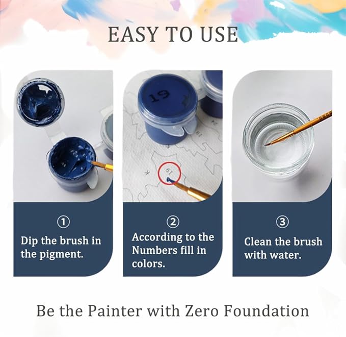 Natuyalo Dragonfly Paint by Number for Adults Beginners, Abstract DIY Paint by Numbers Kits for Adults with Frame, Animals Acrylic Painting Kit on Canvas for Wall Decor 12x12 Inch