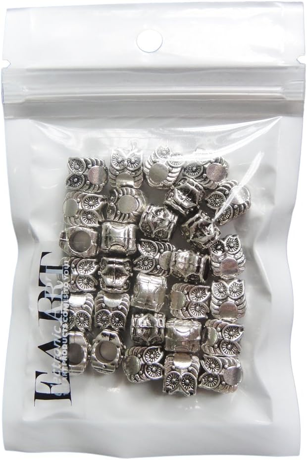 RUBYCA 30pcs Tibetan Silver Tone Spacer Beads Fit European Charms Bracelet Wonderful Owl Design