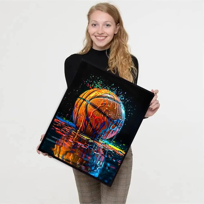 3 Pack Stamped Cross Stitch Kits for Adults - Graffiti Ball Sports Cross Stitch Kits for Beginners,11 CT Cross Stitch Patterns Dimensions DIY Counted Cross Stitch Kits for Adults Arts Craft 12x16 inch