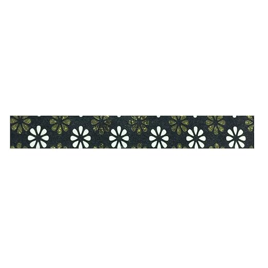 Wrapables Colorful Washi Masking Tape, Black and Gold Deco Chrysanthemum
