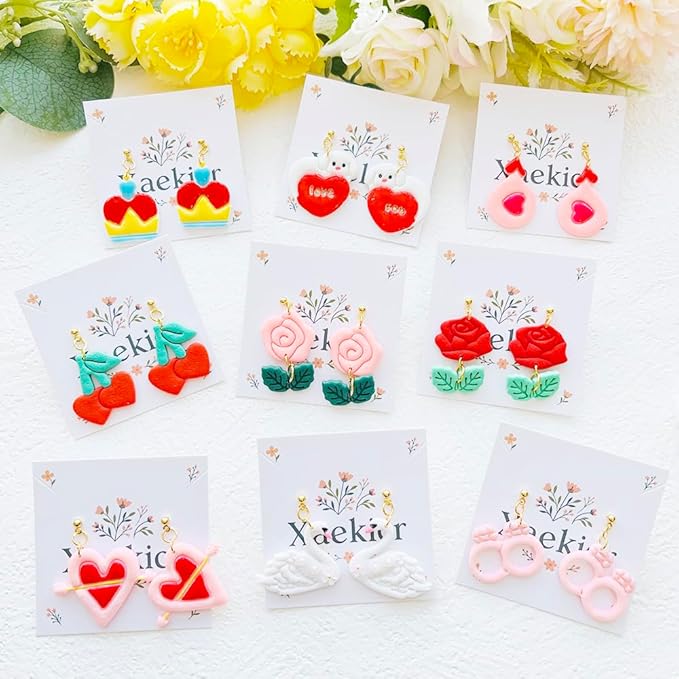Valentine’s Day Polymer Clay Cutters Set – Romantic Polymer Clay Molds, Clay Cutters, Clay Earring Cutters, Clay Tools