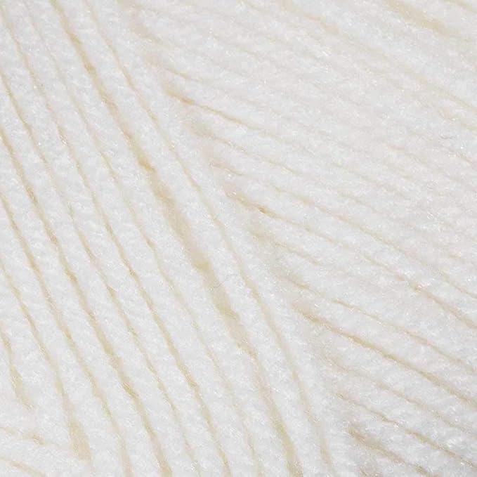 Craft County Size 4 (Medium) 100% Acrylic Fiber Yarn – Variety of Color and Pattern Options – for Crochet, Knitting, and Weaving (White)