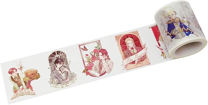 Wrapables Decorative Festive Wide Washi Masking Tape, 42mm x 5m, Brooding Gentlemen