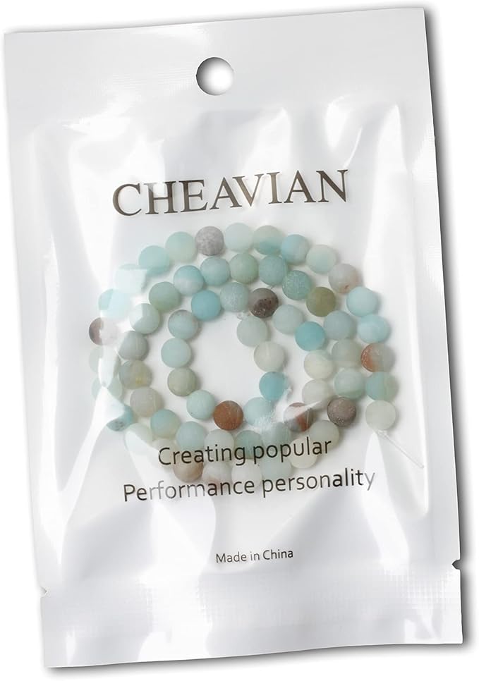 cheavian 60pcs 6mm natural colorful frosted amazonite gemstone round loose beads stone beads for jewelry making diy 1 strand 15"