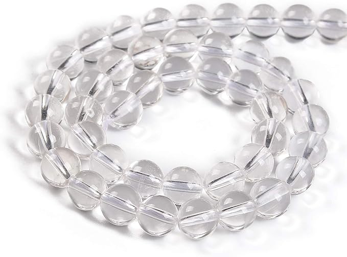 90pcs 4mm Natural Clear Quartz Crystals Gemstone Round Spacer Loose Stone Beads for Jewelry Making 15.5" 1 Strand (Clear Quartz Crystals, 4mm 90Beads)