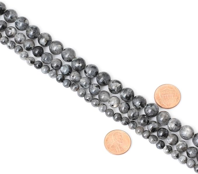 cheavian 60pcs 6mm natural black labradorite gemstone round loose beads crystal energy stone for diy jewelry making 1 strand 15"