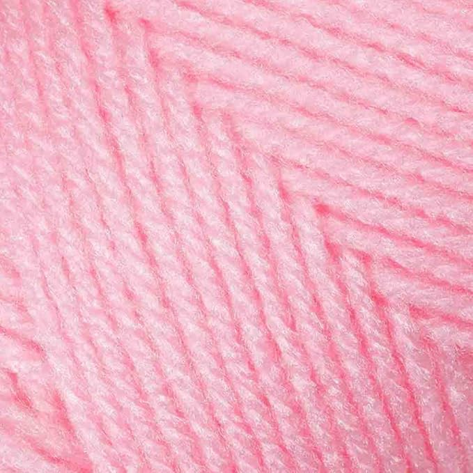 Craft County Size 4 (Medium) 100% Acrylic Fiber Yarn – Variety of Color and Pattern Options – for Crochet, Knitting, and Weaving (Petal Pink)