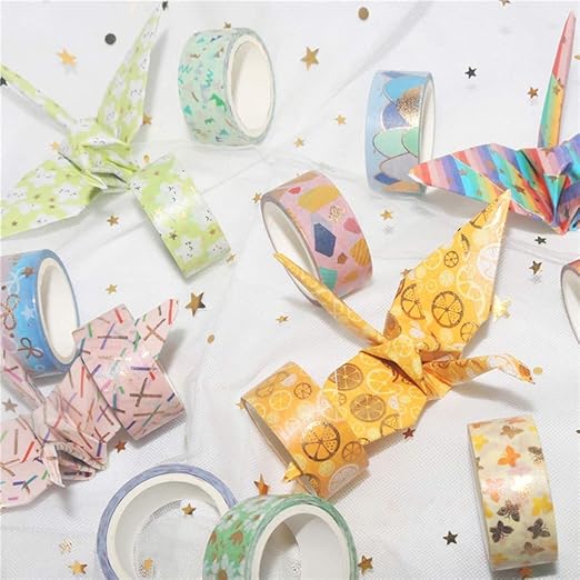 YUBBAEX Floral Gold Washi Tape Set VSCO Foil Masking Tape Decorative for Arts, DIY Crafts, Journal Supplies, Planners, Scrapbook, Card/Gift Wrapping -15mm- (Spring 12 Rolls)
