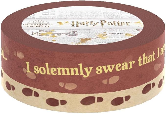 Paper House Productions Harry Potter Set of 2 Foil Accent Washi Tape Rolls for Scrapbooking and Crafts - Marauder's Map