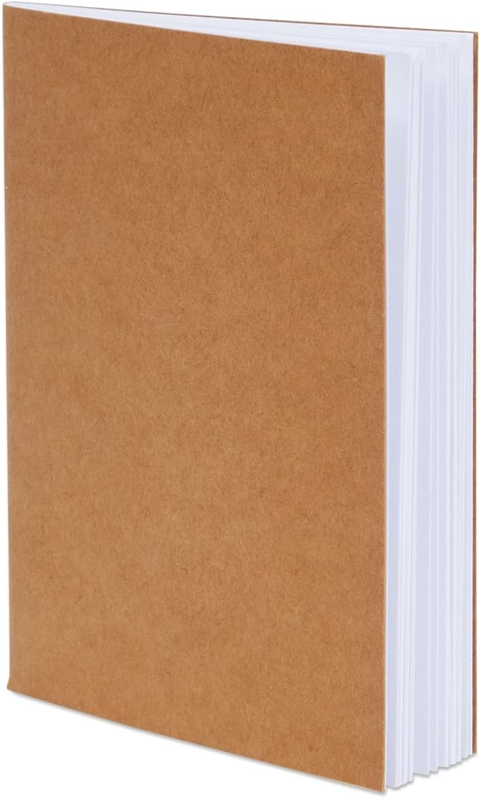 paper junkie 48-pack small blank notebooks bulk - 4.25 x 5.5 in brown kraft paper - mini journals bulk notebooks for kids sketching & journaling