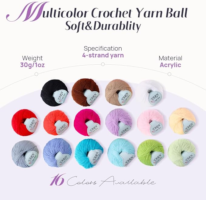 Lewhoo Crochet Kits for Beginner Adults, All Inclusive Crochet Set with 9 Size Crochet Hooks, Afghan Crochet Needles 2.0-6.0mm, 1136 Yards Yarn Skeins Balls,Knitting Kits Storage Organizer