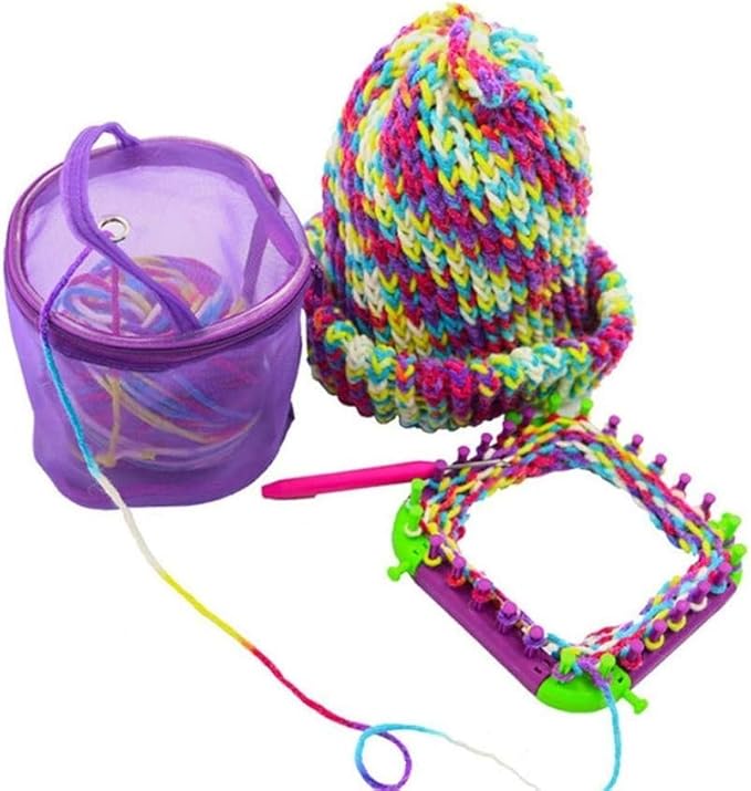 Katech Adjustable Knitting Looms Set -Customized Sizes for Your Project-Afghan Loom-Blanket Loom-Sock Scarf Loom-Hat Loom for Crocheting-Crochet Loom with Loom Knitting Book Hook Needle (All-in-one)