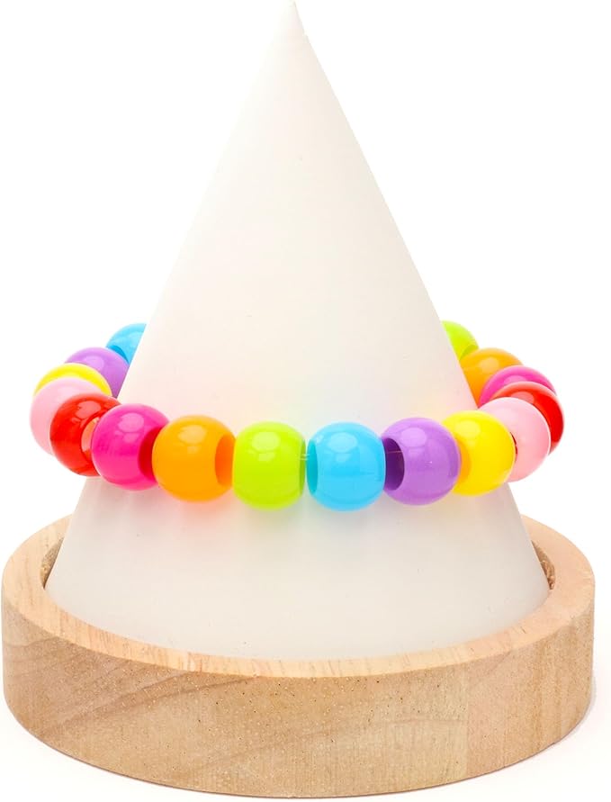 300 acrylic large hole beads for crafts and for hair 10mm x 12mm acrylic barrel beads with 5.7mm large hole, bright assortment