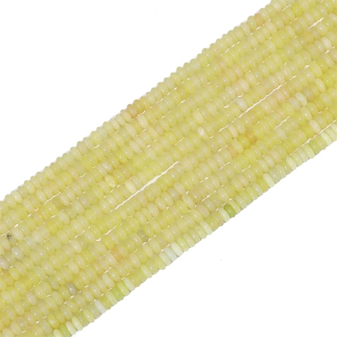 beadia natural lemon jade disk stone beads 4x2mm 160pcs rondelle loose semi gemstone beads for jewelry making design