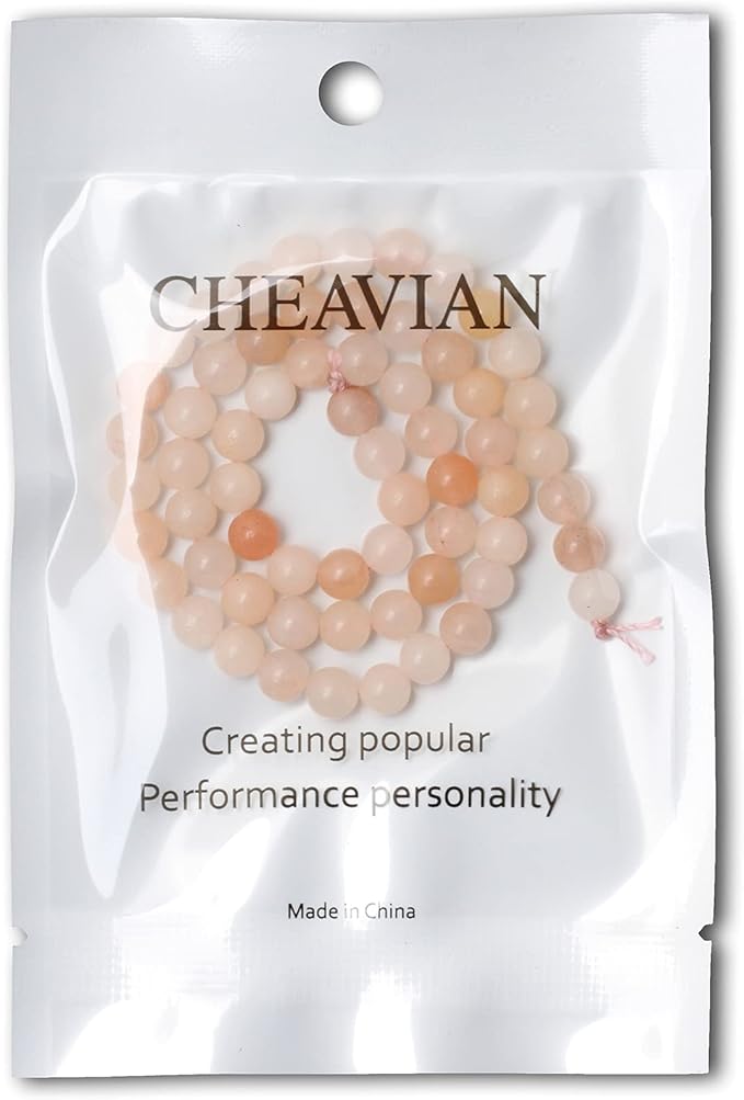 cheavian 60pcs 6mm natural pink aventurine gemstone round loose beads stone beads for jewelry making diy findings 1 strand 15"