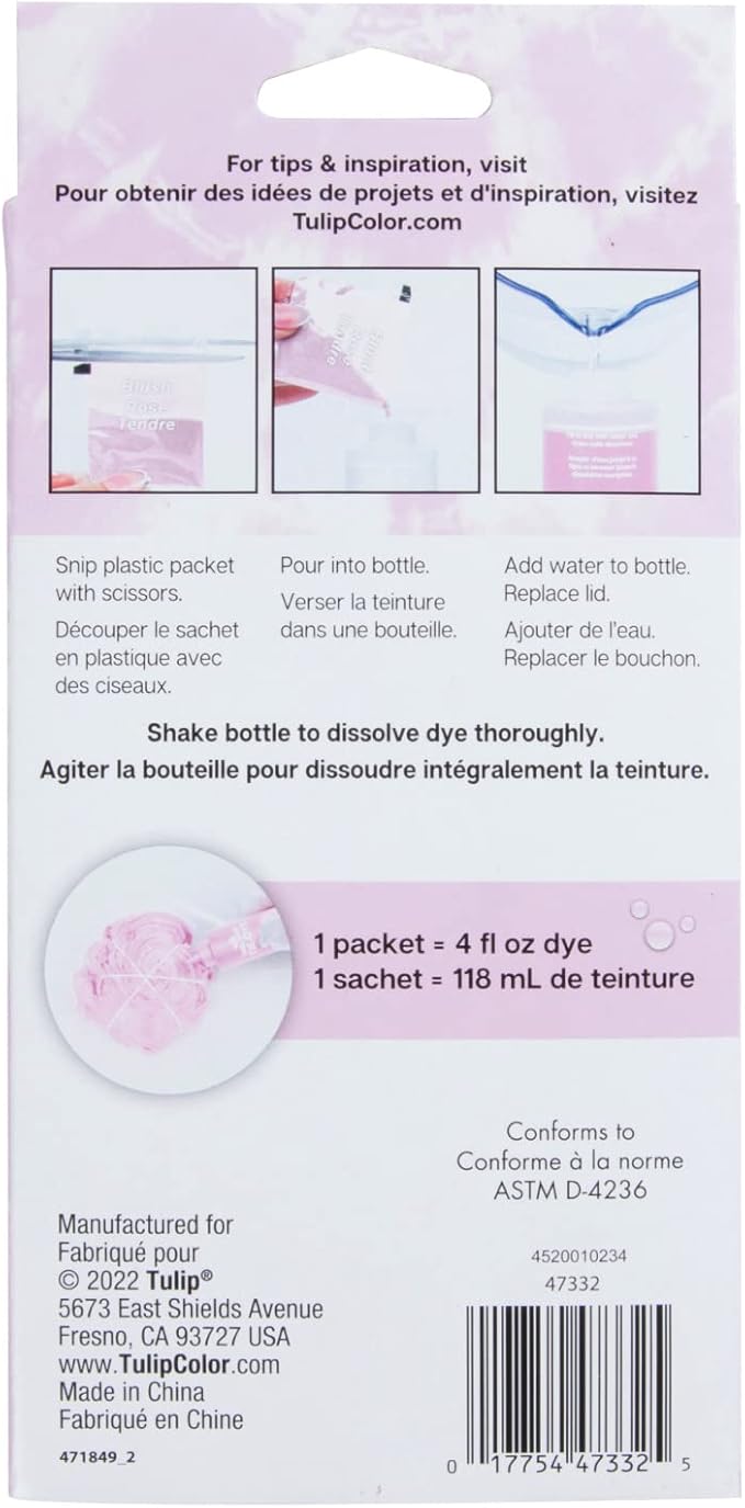Tulip One-Step Tie-Dye Kit , 3 Fabric Dye Refill Packs, Packs, Blush