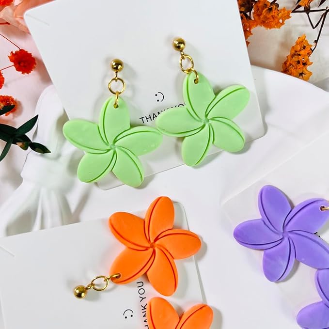 Xaekicr Tropical Flower Polymer Clay Cutter – 5 Petal Clay Earring Cutter for DIY Floral Jewelry – Clay Tools for Polymer Clay Earrings & Handmade Crafts – Simple Cutter for Summer Designs