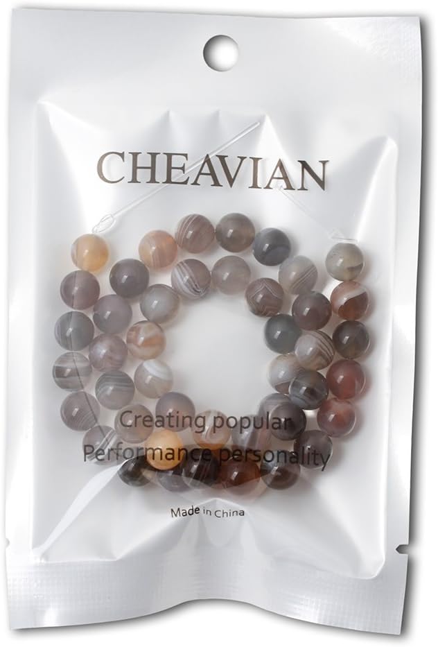 45PCS 8mm Natural Botswana Sardonyx Agate Gemstone Round Loose Beads for DIY Jewelry Making 1 Strand 15"