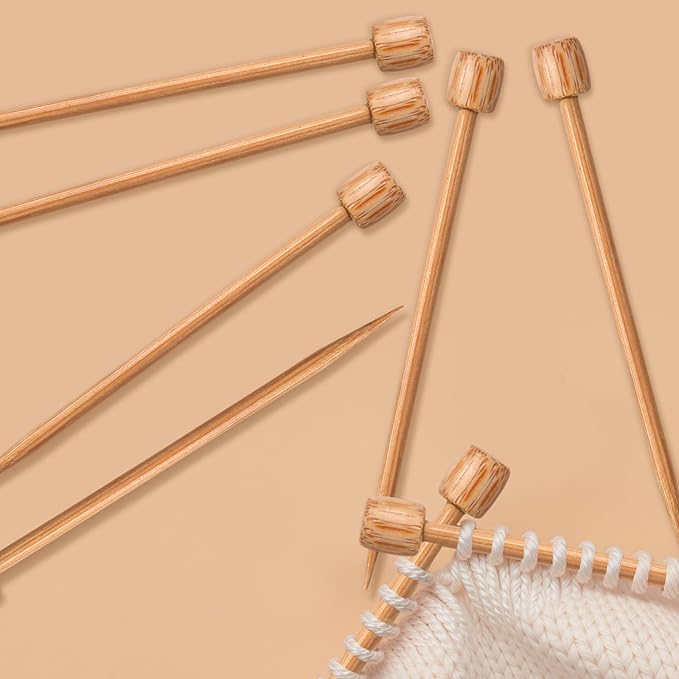 Luinabio 20 Pcs Bamboo Crochet Marking Pins Smooth Single Pointed Knitting Needles 2.75 Inch Mini Pins Knitting Accessories for Beginners DIY Craft Making Crochet Supplies (Nut Brown)